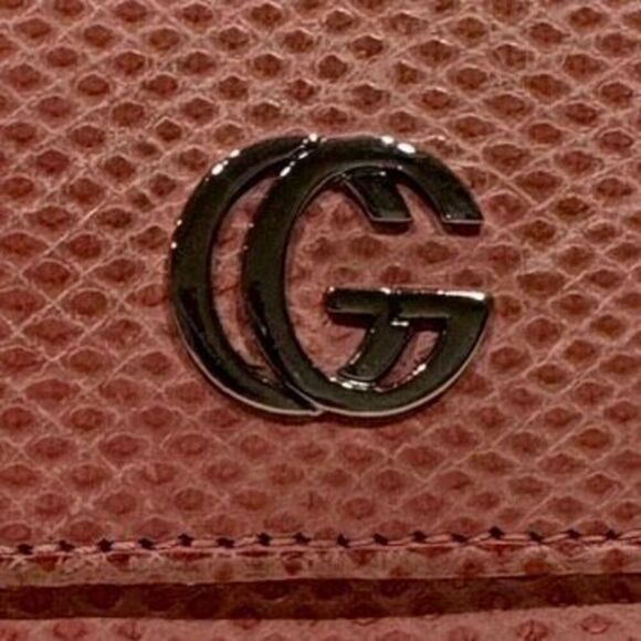 Vintage GUCCI GG Marmont Compact Wallet Bifold Leather Pink Blush Coin Purse - Picture 3 of 15